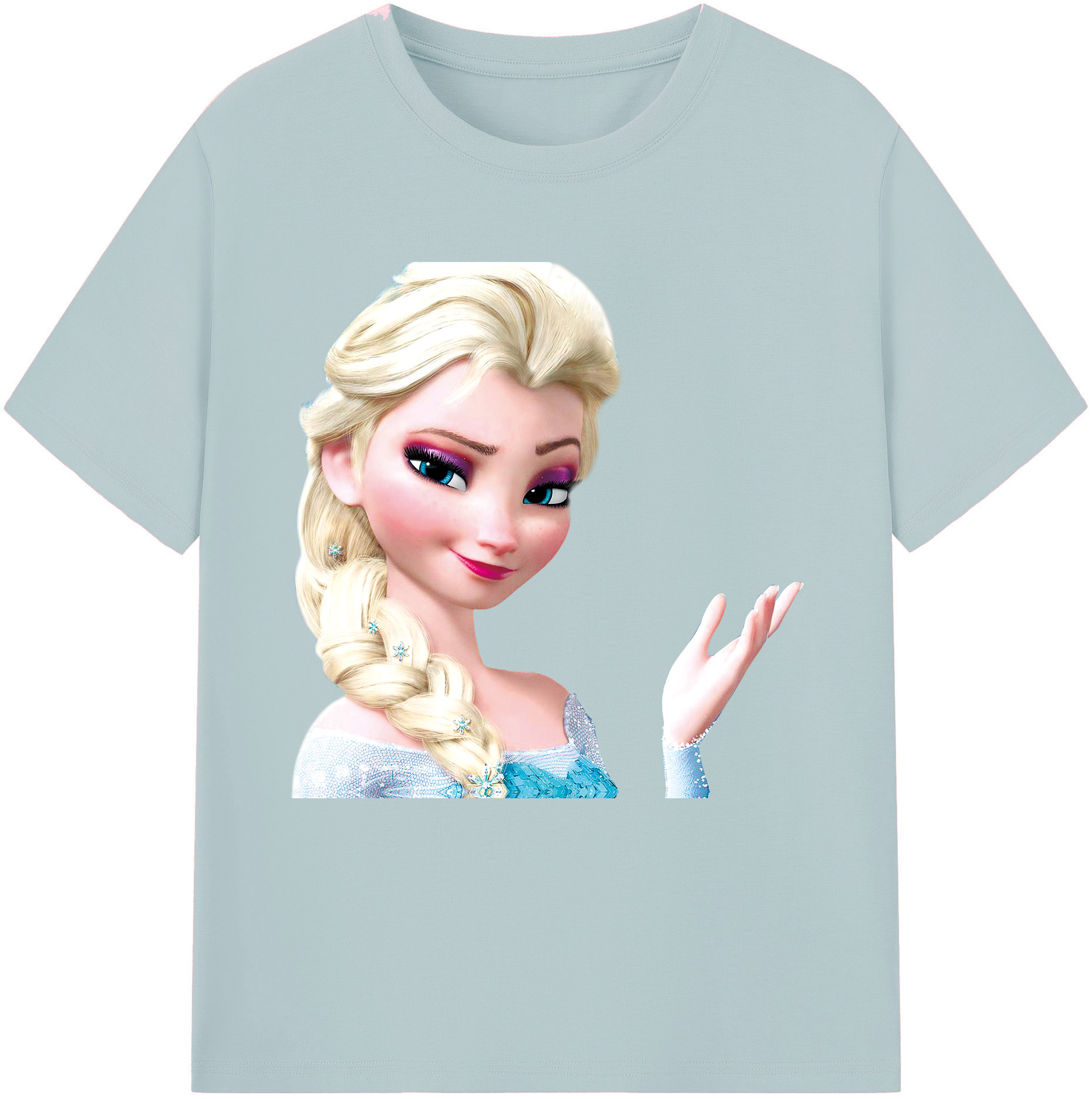 （画像用） アナと雪の女王 アンナ エルサ Frozen Anna Elsa 綿100％半袖Tシャツ（フロントプリント）